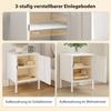 Steel Nightstand, Side Table for Various Purposes, Adjustable Shelf, for Bedroom, Living Room, White