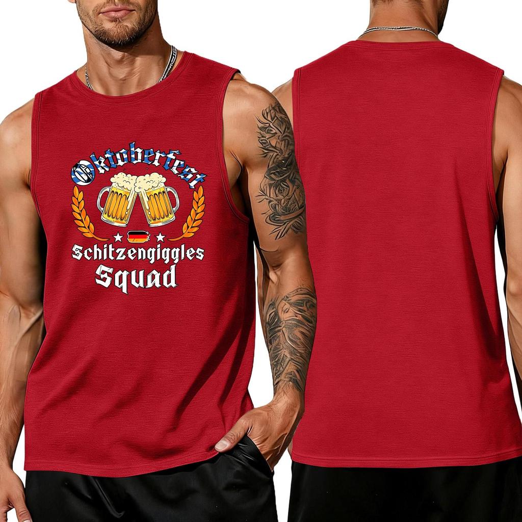 Men's Sleeveless Tank Top Casual Loose Fit Summer Muscle Shirt Oktoberfest Graphic Printed Vest Comfortable Cotton Blend