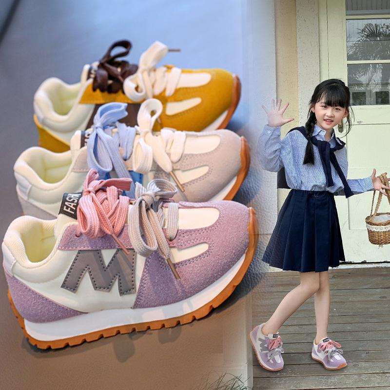 Fashion Spring Autumn Children's Soft Soled Anti Slip Wear Resistant Student Running Shoes Boys Girls Leisure Sports Shoes Size 26-37