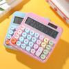 Cute 12 Digit Large LCD Display Calculator Mechanical Switches Calculator with Large LCD Display for Office Work Student