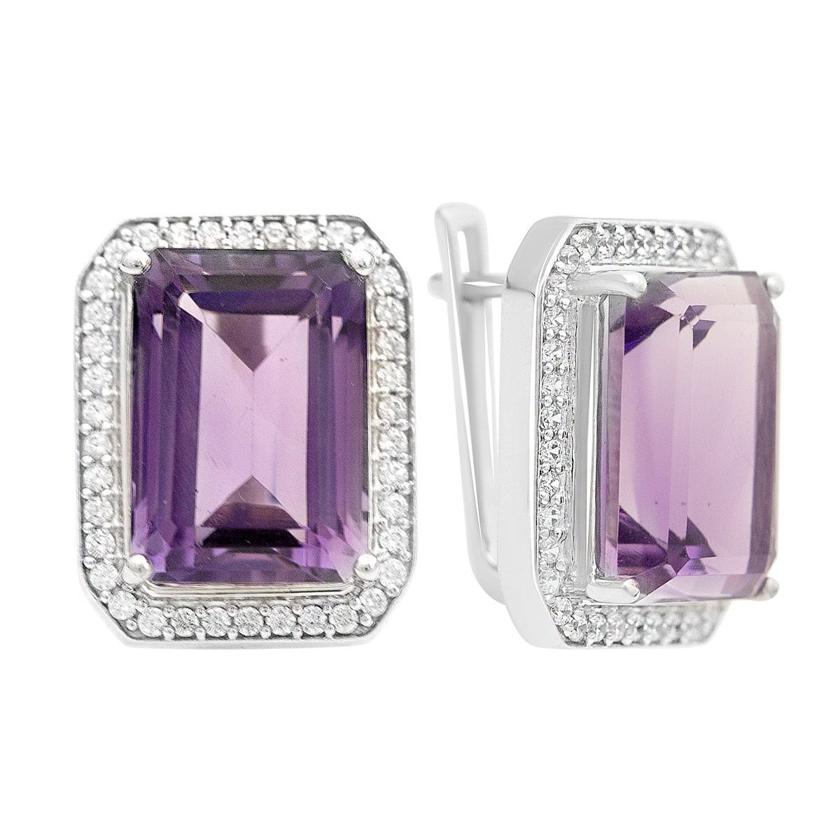 

Срібні сережки з аметистом 16.49ct (2163671) аметист