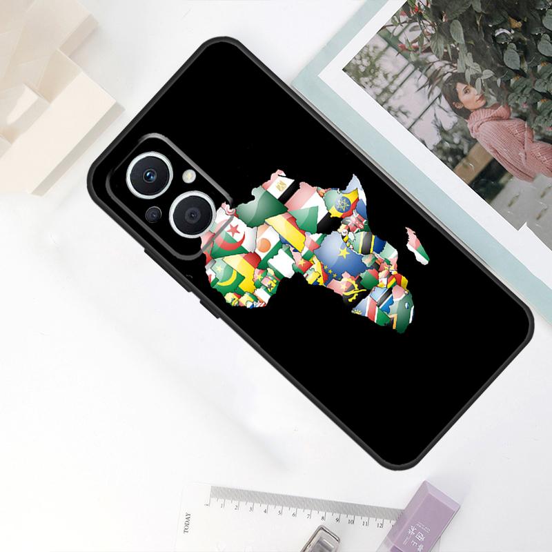 Africa Map Geography Case For OPPO Reno 11F 4Z 5Z 8T 10 Pro 4 6 7 8 5 Lite OPPO Find X6 Pro X2 X3 X5 Lite Cover