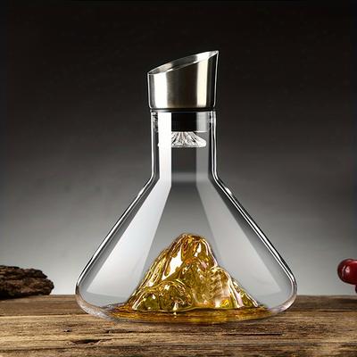 1pc Wine Decanter Light Luxury High-end Ice Mountain Wine Decanter Household Waterfall Wine Decanter Creative Ice Mountain Bottom Crystal Glass Filter