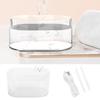 1L Portable Mini Mute Desktop Double Spray Humidifier with Ambient Night Light for Home OfficeWhite