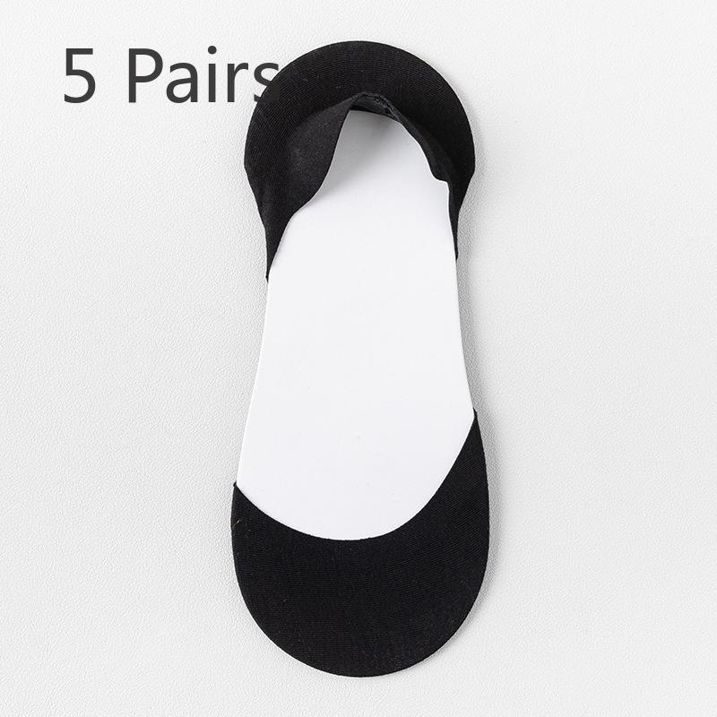 5 Pairs of Women's Summer Thin Non-slip Heel Shallow Mouth Invisible Socks