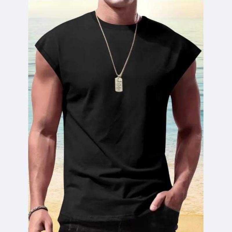 Men's Wear New Sleeveless T-shirt Men's Summer Leisure Sports Loose Fitting Men's Short Vest Sir