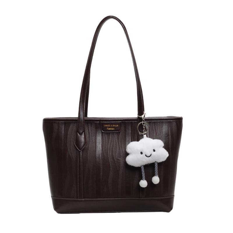 

Сумка большой вместимости Женская новая модная сумка-тоут Сумка для通勤 темно-коричневого