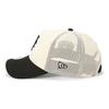 New Era 9FORTY A-Frame Trucker Mesh Cap ONSPOTZ Exclusive Side Patch 2-Tone MLB New York Mets Snapback Cap Men Women NYM Chrome Black Free Size