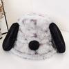 Designer cute puppy ears bucket hat women's autumn and winter plush warm ear protector