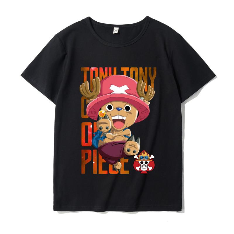 2026 One Piece anime Print Tshirt Esro Luffy Zoro shortsleeved male anime cartoon ins Loose