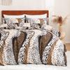 Full/King Leopard Duvet Cover Reversible Wild Animal Skin Print Bedding Set for Gril Women Luxury Abstract Geometric Quilt Cover