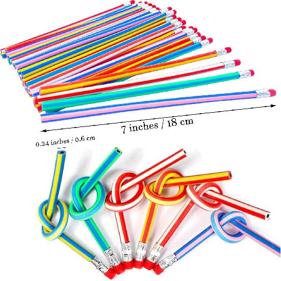 40 Pieces Flexible Soft Pencil,Soft Pencils with Eraser,Magic Bend Pencils for Kids Students Gift,School Supplies