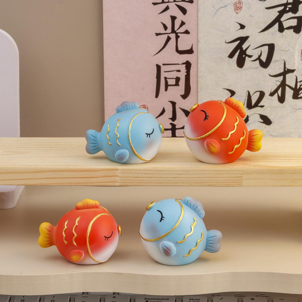 Adorable Goldfish Resin Figurine - Unique Desk Decoration for the Workplace, Stress-relieving Accessory, Decorative Craft Item