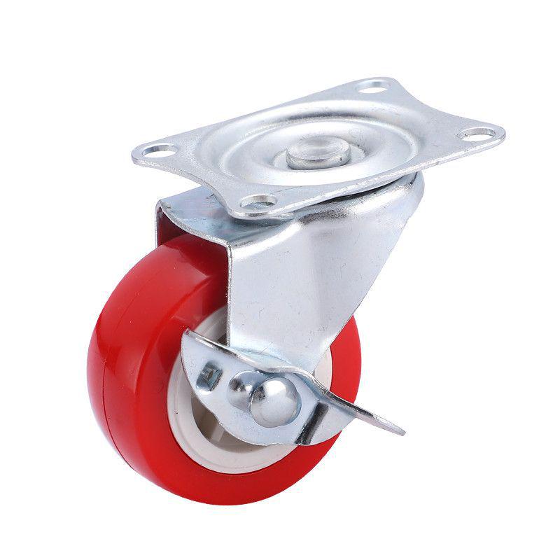 Universal Silent Casters with Brakes, 1-3 Inch Swivel Pulley Trolley Wheels