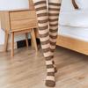 Oberschenkelhohe Socken für Damen Mädchen Lange Kniestrümpfe Bunte Streifensocken Über das Knie Strumpfwaren Socke Polyester Strumpf