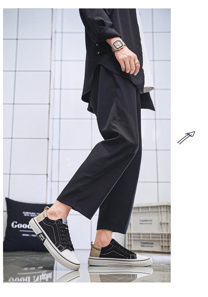 Men's Canvas Skateboard Shoes: 2026 Spring Breathable Low-Top, Lightweight, Versatile, Sports Casual.