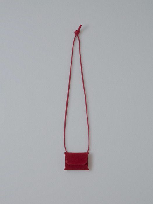 AUBOUR Buchstaben-Mini-Tasche (Wildleder rot) _ aus Italien