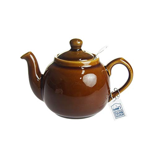 LONDON POTTERY Farmhouse Teapot, 2-Cup, Rockingham Brown, 580131
