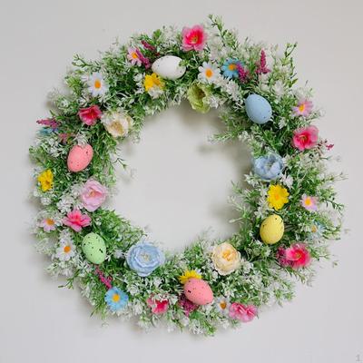 Ostereier-Blumenkranz, künstliche dekorative Girlande, Frühlingstür für Zuhause