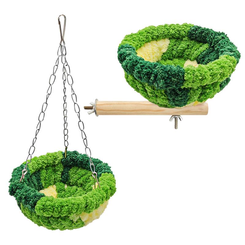 1Pcs Bird Nest Parrot Warm Sleeping Mat Swing Cradle Soft Bottom Fleece Hanging Hammock Open Removable Comfortable