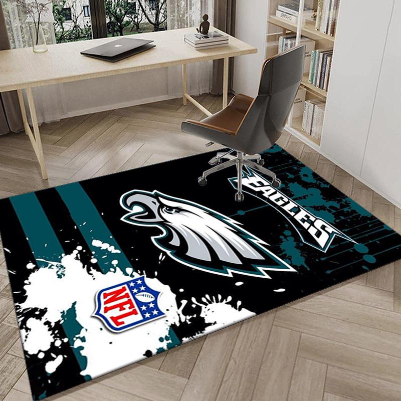 Philadelphia Eagles Nachtspiel Bereichsteppich für Büro, Stuhlunterlage, Dekorteppich Wohnzimmer Matte, Große Größe Fan Geschenke Weihnachtsgeschenke