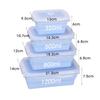 Collapsible Silicone Food Storage Container Set 4-piece Outdoor Portable Food Box, MicrowaveableMultiple sizes available