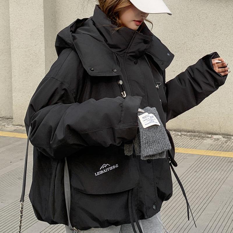 Módní Zimní Dámské Kabáty s Kapucí Hrubé Teplé Parky Volné Svrchní Oblečení Dámské Bundy