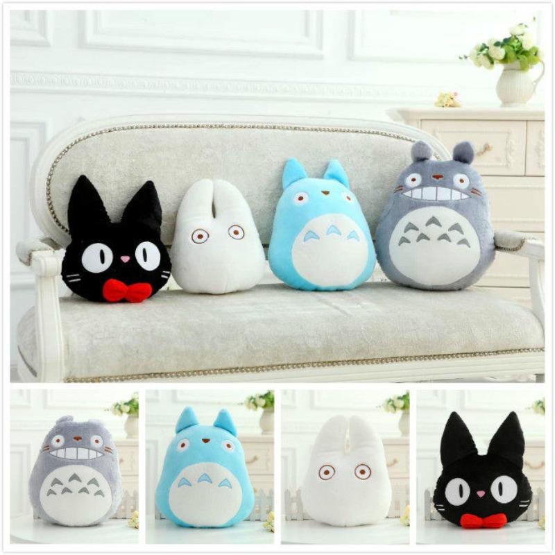 Cartone Animato Carino Il Mio Vicino Totoro Serie Famiglia Peluche Squirtle Bianco Gatto Nero Peluche Peluche Cuscino Decorazione Stanza Regali