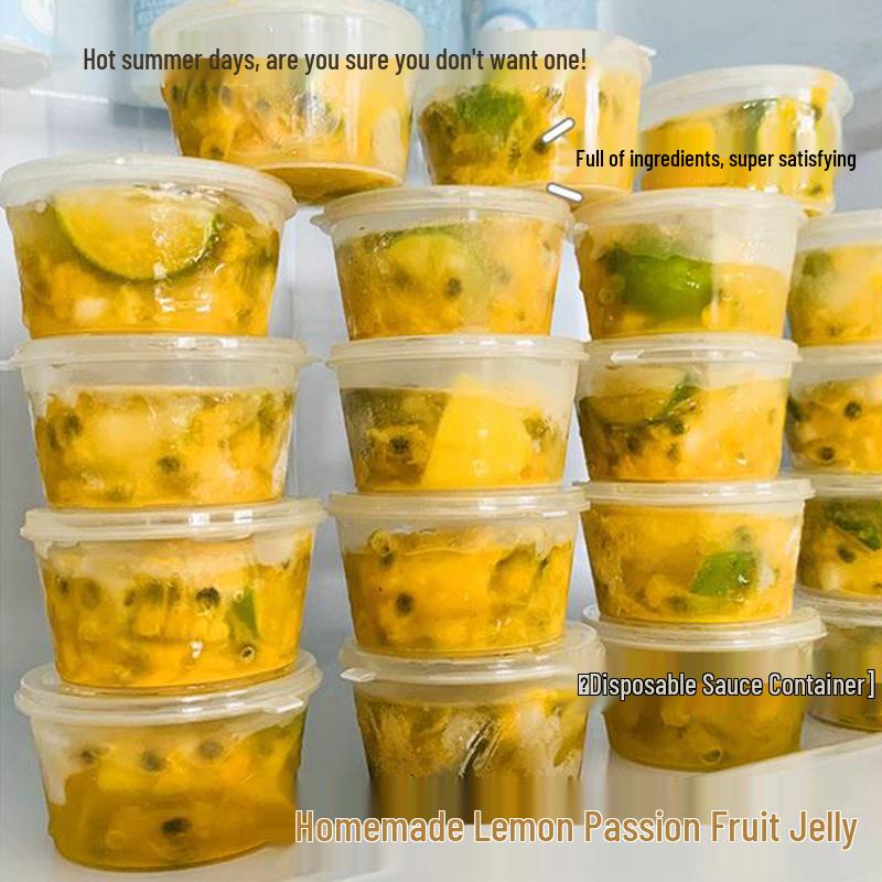 Disposable Condiment & Sauce Containers with Carefully Selected Passion Fruit, Lemon, Scallion & Garlic Portions