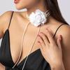 6 Colors Elegant Goth Satin Surface Rose Flower Clavicle Chain Necklace Women Kpop Adjustable Choker Wed Jewelry Y2K Accessories