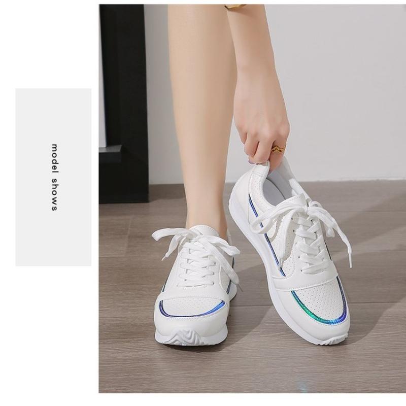 

Женские кроссовки, модная дышащая вулканизированная обувь, туфли на платформе из искусственной кожи, белая повседневная обувь на шнуровке, Zapatos Mujer 36 зелёный