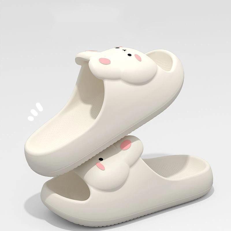Women Summer Concise Slippers Men Soft Home Slides Couples Bathroom Non-slip Sandals Adults Comfortable Outdoor Beach Shoes