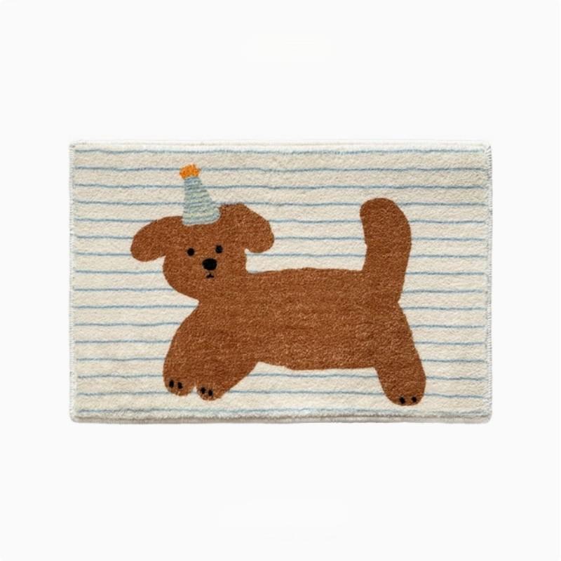 

VIKAMA Cartoon Cute Ins Wind Cat Dog Bedroom Rug Bed Rug Bay Window Mat Foot Mat Living Room Sofa Rug Entry Door Mat Home Decor 40X60CM (1.3X2FT