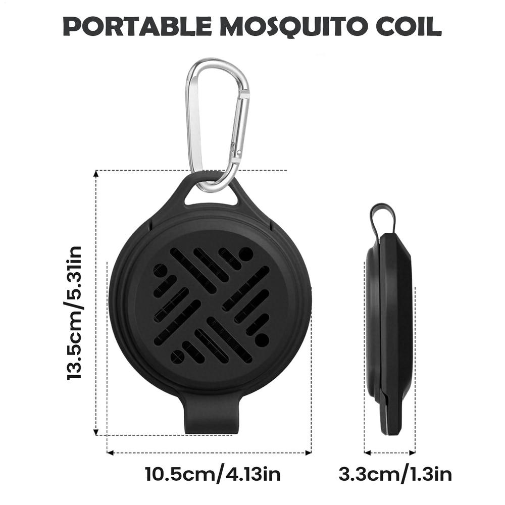 

1Pcs Mosquito Coil Holder Portable Hanging Incense Burner With Hook Reusable Hanging Mosquito Coil Box For Camping Hiking чорний