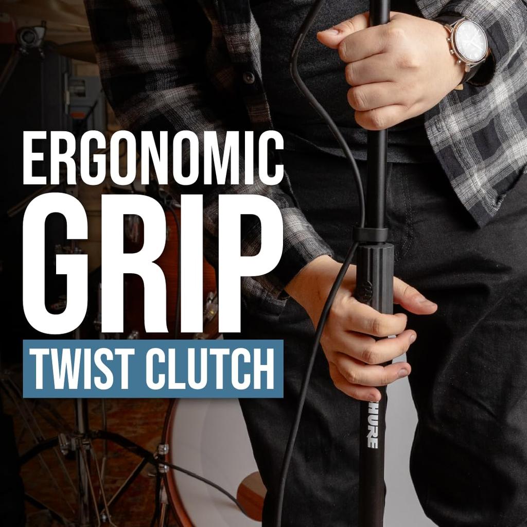 Shure by Gator Microphone Straight with Round Base SH-RBMICSTAND12 Stand, Type, Vibration-Absorbing