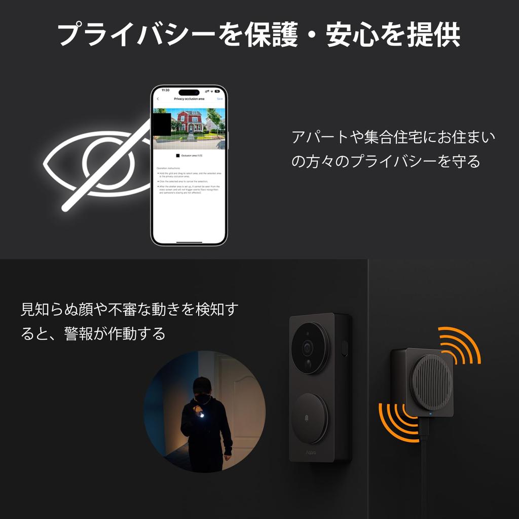 Aqara Wireless No Installation Alexa Smartphone Aqara Video IPX3 Google Motion Wired Dual Family Security Intercom, Required, G4, Compatible, Camera,