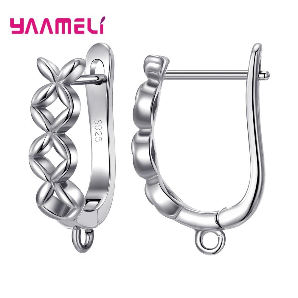 Real 100% S925 Sterling Silver Findings Earrings Leverback Earwire Fittings Components Accessories Handmade Supplies