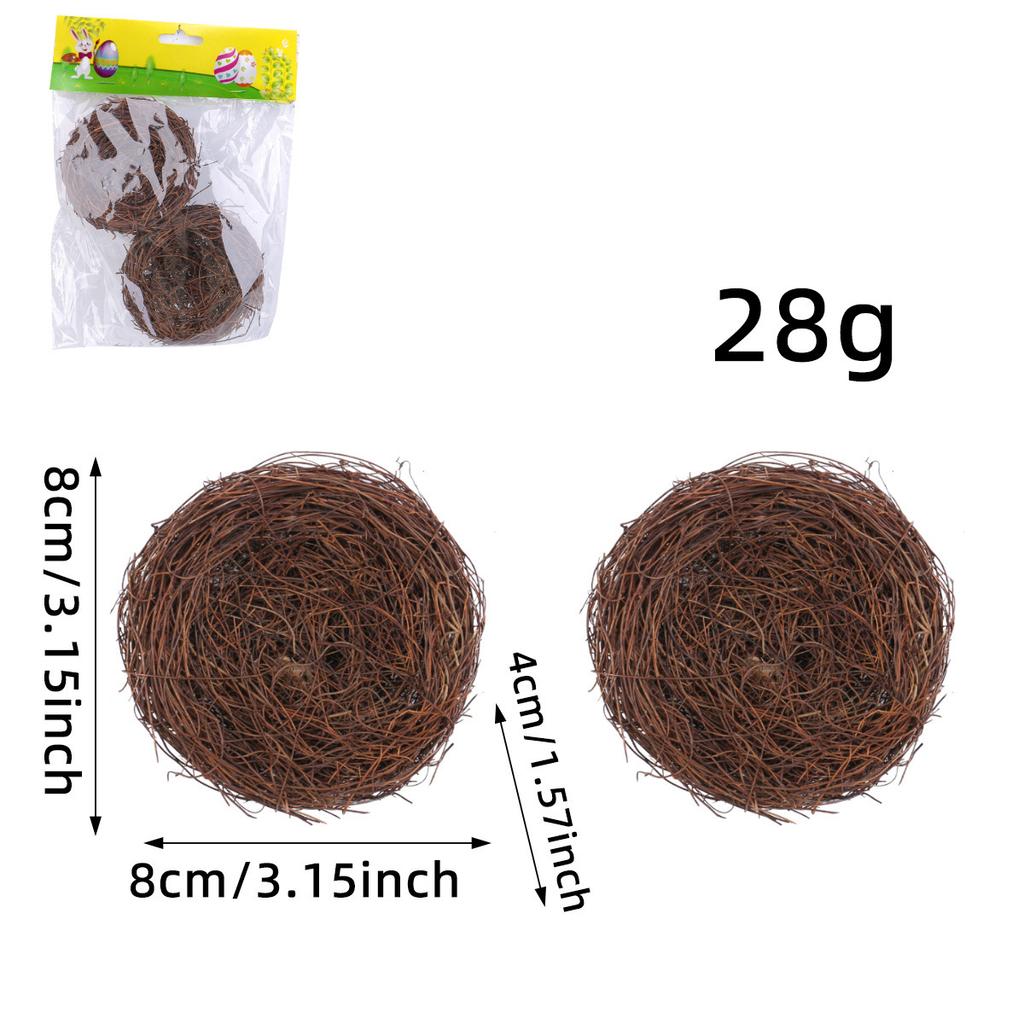 Easter simulation bird nest decoration ornaments, courtyard simulation grass nest, DIY vine woven dead branches bird nest