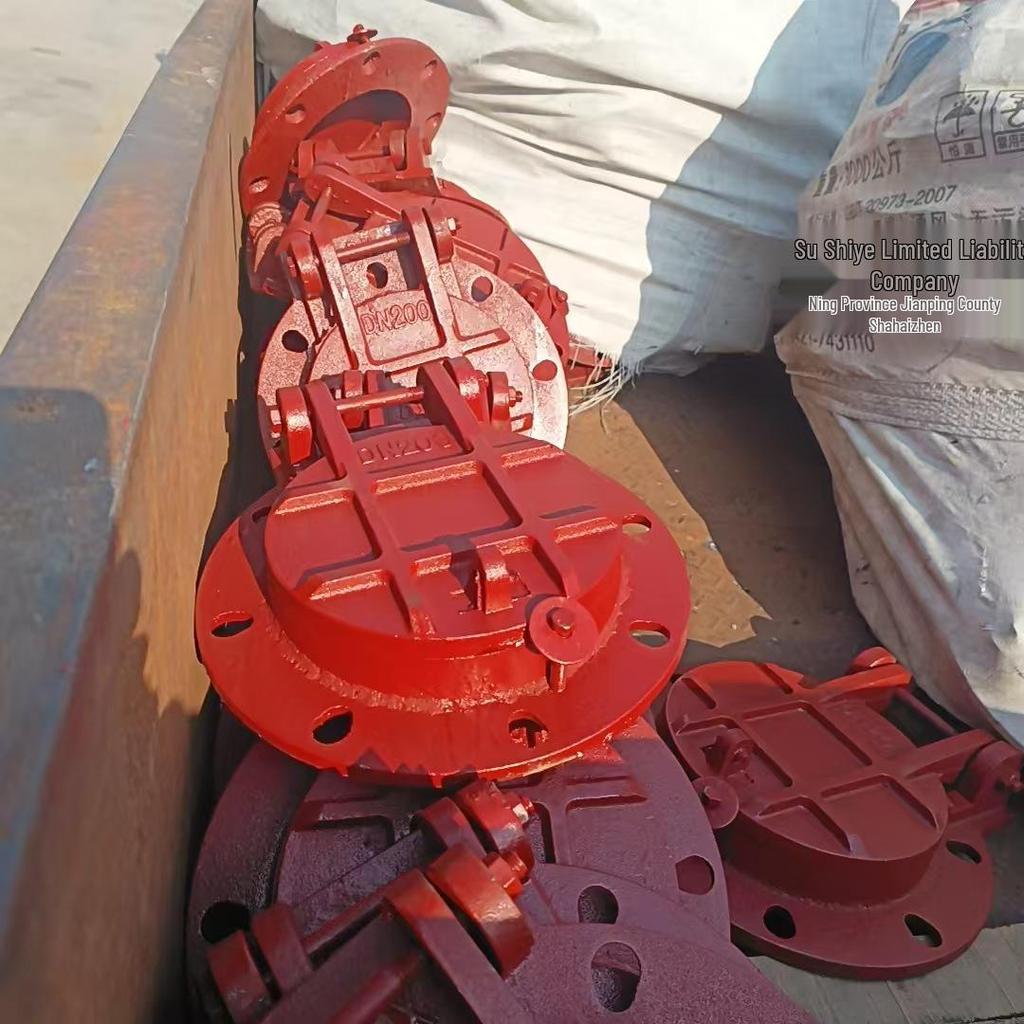 Side-Hinged Double-Leaf Cast Iron and Stainless Steel Sluice Gate Valve for Hydraulic Engineering and Pumping Stations.