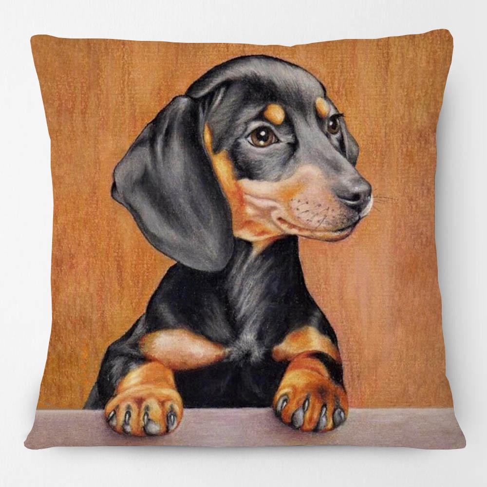 Dachshund French Bulldog Labrador Dog Pet Animals Poster Painting Cushion Covers Decorative Pillow Case XCM