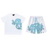Mens Streetwear Cotton Short Sleeve Tee Shorts Set Casual Outfit Youth Fashion Tracksuit