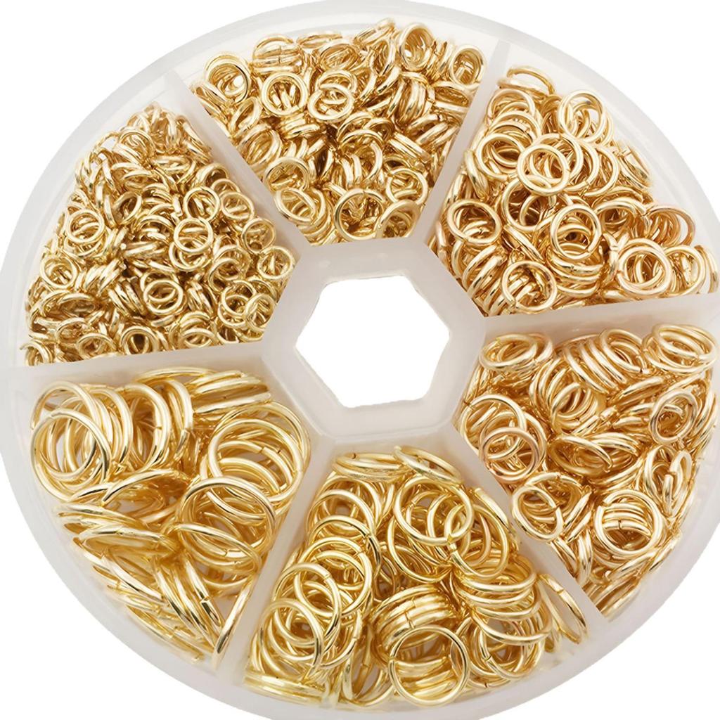 Mehrfarbiges Eisen Biegeringe Set - 6 Fächer mit Öffner für DIY Schmuck