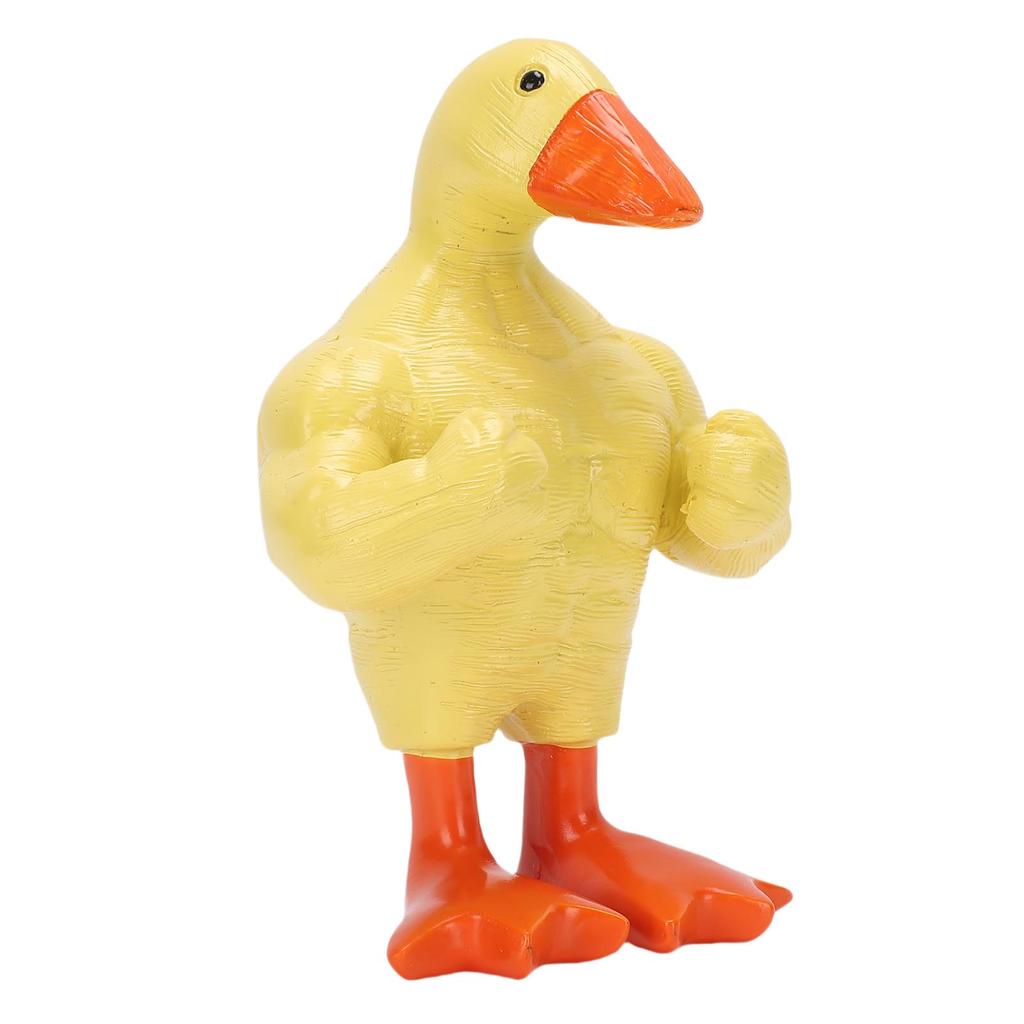 Magnetic Key Holder Muscle Duck Plastic Funny Muscle Duck Statue Desktop Decor for Home Entryway Table Yellow