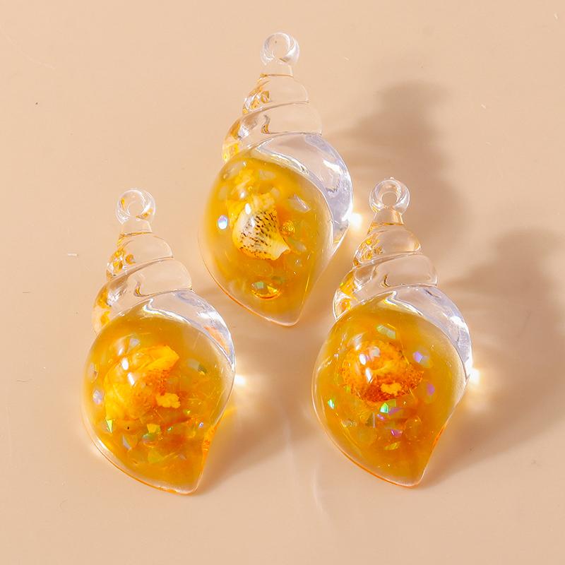 Leslie 10pcs Colorful Resin Summer Beach Shell Conch Charm for Handmade Earring Necklace Pendant Jewelry Making Accessories