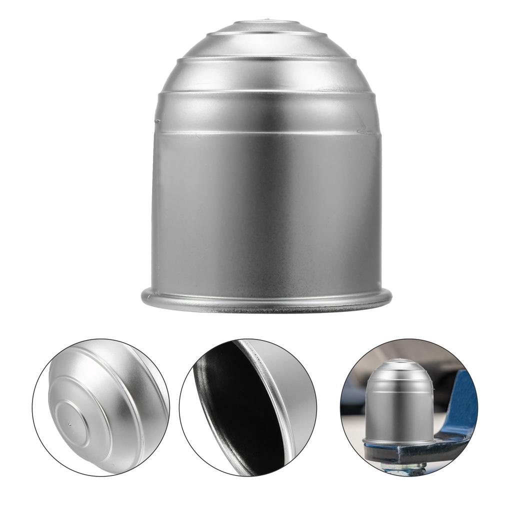 uxcell Trailer Hitch Ball Cover Waterproof Dustproof for Car Trailer RV Boat Universal 50mm Inner Diameter Silver Tone 2pcs