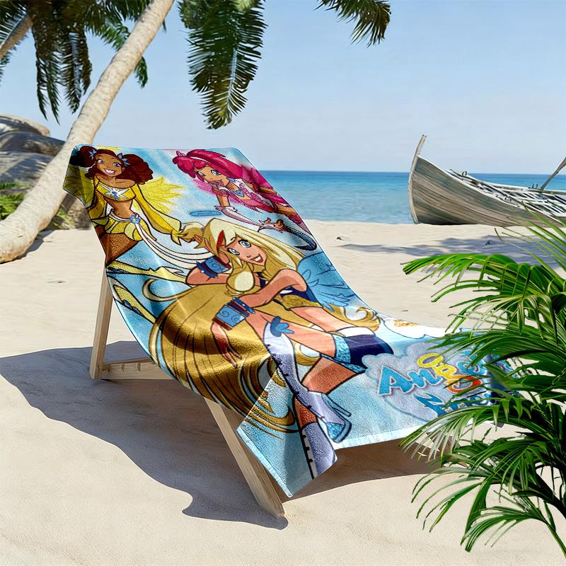 Angel's Friends 2D Flat Print Beach Towel, Large Soft Quick Dry Towel for Beach Camping SwimmingDSTJ0925309