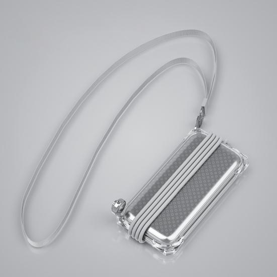 Battery Holder Portable Battery Case with Carabiner Shockproof Protective Cover for Apple Headset Power Pack Power Cord Holder Case