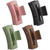 Haarklammern Quadratisch Rutschfest Fangspange Starker Halt Haarkiefer-Accessoires für Damen Mädchen 4 Stück, Haarkieferklammern grün+pink+kaffee+schwarz)(4 Stück