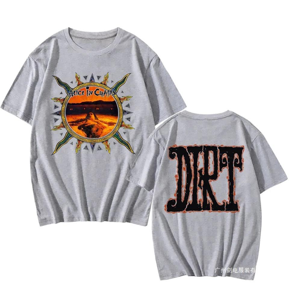 

Cotton T Alice In Chains Shortsleeved Summer Fashion Tshirt Casual Rock Band Mens and Womens Version Alike S разноцветный