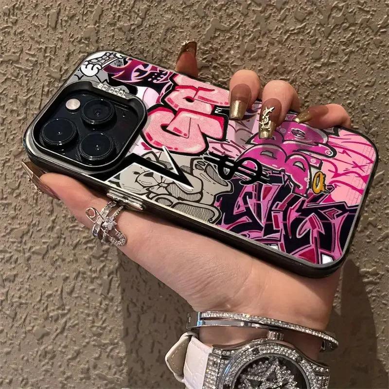 Pink Street Graffiti Hip Hop Pattern Design Protective Cover for iPhone 17 16 15 14 13 12 11 16E Series Pro Max Plus